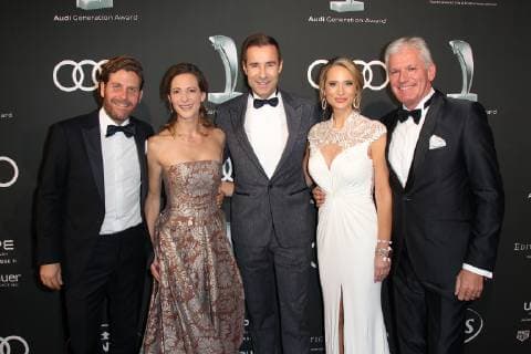 Philip Greffenius with wife Evelyne Kai Plum Alexander Schuhmacher with wife Stefanie Audi Generation Award 2018 at the Hotel Bayerischer Hof in Munich on 11 12 2018