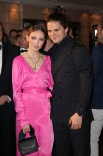 Lina Larissa Strahl with friend Tilman Poerzgen Audi Generation Award 2018 at the Hotel Bayerischer Hof in Munich on 11 12 2018