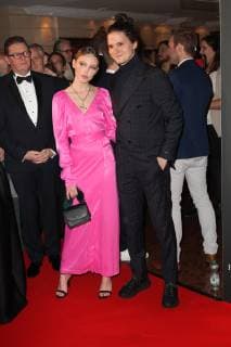 Lina Larissa Strahl with friend Tilman Poerzgen Audi Generation Award 2018 at the Hotel Bayerischer Hof in Munich on 11 12 2018