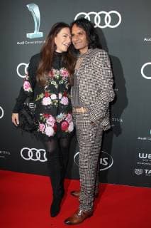 Christine Neubauer with life companion Jose Campos Audi Generation Award 2018 at the Hotel Bayerischer Hof in Munich on 11 12 2018