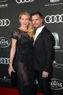 Giulia Siegel with friend Ludwig Heer Audi Generation Award 2018 at the Hotel Bayerischer Hof in Munich on 11 12 2018