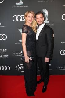 Giulia Siegel with friend Ludwig Heer Audi Generation Award 2018 at the Hotel Bayerischer Hof in Munich on 11 12 2018