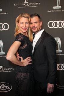 Giulia Siegel with friend Ludwig Heer Audi Generation Award 2018 at the Hotel Bayerischer Hof in Munich on 11 12 2018