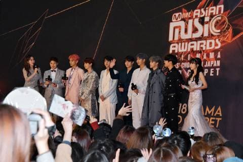 Members of South Korean K-Pop group BTS attend the redcarpet ceremony for 2018 MAMA(Mnet Asian Music Awards) Fan s Choice in Japan in Saitama, Japan on Dcember 12, 2018.  TKP2018121212 KEIZOxMORI