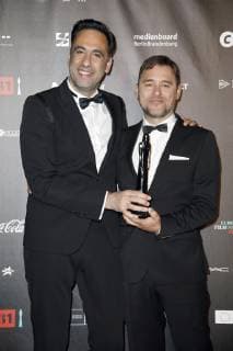 Konstantinos Kontovrakis and Giorgos Karnavas Winners of the European Co-Producer Prize Prix Eurimages at the 31th European Film Awards 2018 at the Teatro de la Maestranza Sevilla 15 12 2018 Foto:xS.xGabschx xFuturexImage