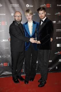 Angelo Tijssens Victor Polster and Lukas Dhont at the presentation of the 31th European Film Award 2018 at the Teatro de la Maestranza Sevilla 15 12 2018 Foto:xS.xGabschx xFuturexImage