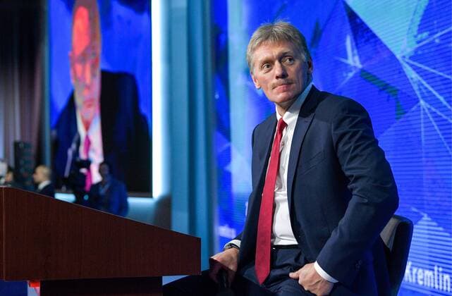 MOSCOW, RUSSIA â€“ DECEMBER 20, 2018: Russian president s spokesman Dmitry Peskov at an annual end-of-year news conference given by Russian President Vladimir Putin at Moscow s World Trade Centre. Alexei Druzhinin Russian Presidential Press and Information Office TASS  TS09BCDA