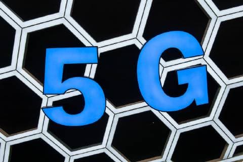 SHANGHAI, CHINA - DECEMBER 20: A decoration with the words 5G is seen at a 5G technology experience lounge on December 20, 2018 in Shanghai, China. A China Mobile service hall opened a 5G technology experience lounge in Shanghai on Tuesday.  Copyright: xVCGx CFP111182576920