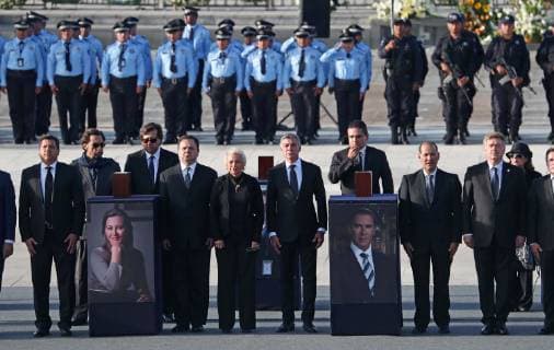 December 25 2018 EUM20181225POL33 JPG MEXICO CITY DeathGovernor December 25, 2018 The Secretary of the Interior Olga Sanchez Cordero to the center governors as well as family and friends attended the funeral ceremony of the governor of Puebla Martha Erika Alonso and Senator Rafael Moreno Valle who died on Monday in an air accident Photo Agency EL UNIVERSALAriel OjedaRCC  - ZUMAu78_ 20181225_zaf_u78_072 Copyright: xElxUniversalx