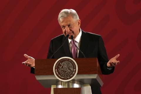 December 28, 2018 - EUM20181228NAC02.JPG.CIUDAD DE MEXICO, Presidency Presidencia-AMLO.- 28 de diciembre del 2018. El presidente Andres Manuel Lopez Obrador durante conferencia en Palacio Nacional declara punto final en la persecucion de quienes saquearon a Pemex desde altos cargos directivos. Foto: Agencia EL UNIVERSAL Carlos Mejia MAR.  - ZUMAu78_ 20181228_zaf_u78_005 Copyright: xCarlosxMejia ElxUniversalx