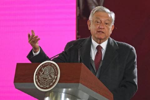 January 4, 2019 - EUM20190104NAC04.JPG .CIUDAD DE MEXICO. PresidencyPresidencia-AMLO.- 4 de enero de 2019. Durante conferencia en Palacio Nacional, el presidente Andres Manuel Lopez Obrador presenta su declaracion de bienes y de su esposa, que esta disponible en el portal de la Secretaria de la Funcion Publica (SFP); y comenta que no es un hacendado. Foto: Agencia EL UNIVERSALBerenice FregosoEELG  - ZUMAu78_ 20190104_zaf_u78_012 Copyright: xElxUniversalx