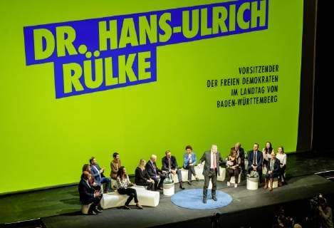 DEU; Deutschland, Stuttgart, 06.01.2019: Dr. Hans-Ulrich Rülke (MdL, Vorsitzender der FDP DVP-Landtagsfraktion Ba-Wü.) - Traditionelles Dreikönigstreffen 2019 der FDP in Stuttgart. Die Liberalen läuten mit traditioneller Kundgebung im Opernhaus das neue Jahr ein. *** DEU Deutschland Stuttgart 06 01 2019 Dr Hans Ulrich Rülke MdL Chairman of the FDP DVP parliamentary group Ba Wü Traditional meeting of the three kings 2019 of the FDP in Stuttgart The liberals ring in the new year with a traditional rally in the opera house
