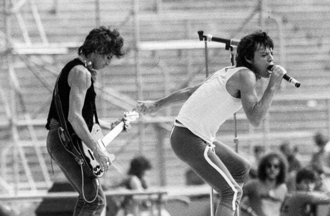 Hannover Mick Jagger singer musician open air concert with the band The Rolling Stones at the Niedersachsenstadion in Hannover 06 06 1982