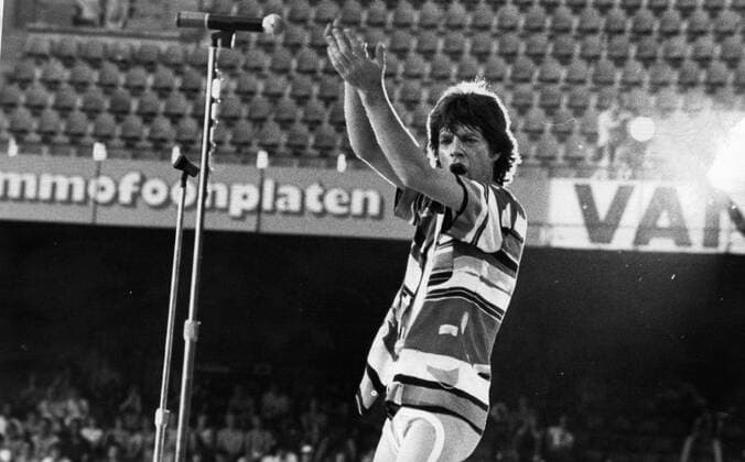 Hannover Mick Jagger singer musician open air concert with the band The Rolling Stones at the Niedersachsenstadion in Hannover 06 06 1982