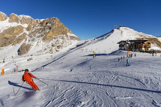 ITA Italy Canazei 27 12 2018 Ski area Val Die Fassa in the Dolomiti Superski network in South Tyrol