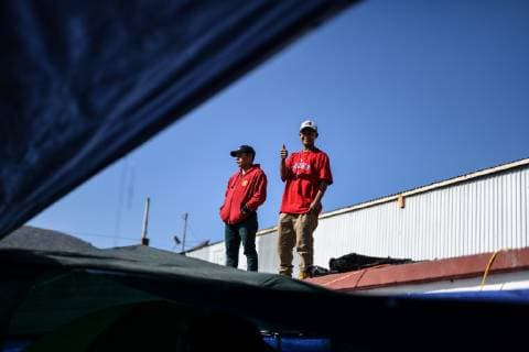 (190110) -- TIJUANA, Jan. 10, 2019 -- Migrants are in a temporary transit center for migrants from Central America in Tijuana, Mexico, Jan. 9, 2019. A large number of migrants from Central America gathered in Mexican border city Tijuana wishing to enter the United States. ) MEXICO-TIJUANA-MIGRATION-CENTRAL AMERICA-U.S. XinxYuewei 
