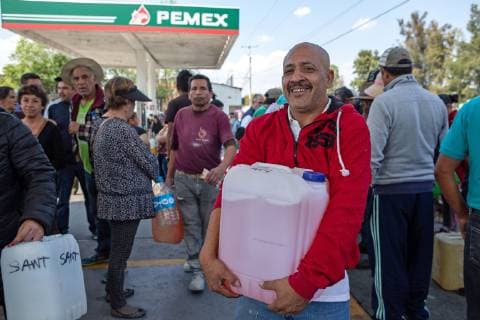 January 11 2019 EUM20190111NAC01 JPG MORELIA Mich Gasoline Desabasto January 10, 2019 After days of waiting wake up hunger and despair achievement Moises Cortes happily embraces his canister with gasoline Until we feel happy Lets sleep at home says the Michoacano with a smile Photo Agency EL UNIVERSAL RCC  - ZUMAu78_ 20190111_zaf_u78_001 Copyright: xRodolfoxAyalax