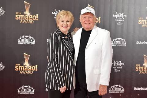 20 years SMAGO AWARD Peggy March Graham Boney on the red carpet 20 years SMAGO AWARD in Berlin on 13 01 2019
