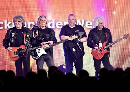 13 01 2019 xlakx Music smago AWARD emspor v l The Lords the worlds most serviced German beat band with the award in hand on stage at the smago Award ceremony at the Mercure Hotel MOA Berlin 13 01 2019 Music smago AWARD