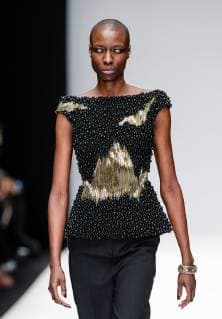 (190115) -- BERLIN, Jan. 15, 2019 -- A model displays a creation by German designer Irene Luft during Berlin Fashion Week Autumn Winter 2019 2020 in Berlin, capital of Germany, on Jan. 15, 2019. ) GERMANY-BERLIN-FASHION WEEK-IRENE LUFT BinhxTruong 