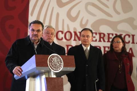 January 16, 2019 - EUM20190116NAC05.JPG .CIUDAD DE MEXICO, Presidency Presidencia-AMLO.- Octavio Romero, director de Pemex, durante la conferencia encabezada por el presidente de los Estados Unidos Mexicanos, Andres Manuel Lopez Obrador, este 17 de enero de 2019. Foto: Agencia EL UNIVERSAL Berenice Fregoso AFBV  - ZUMAu78_ 20190116_zaf_u78_007 Copyright: xBerenicexFregosoxElxUniversalx