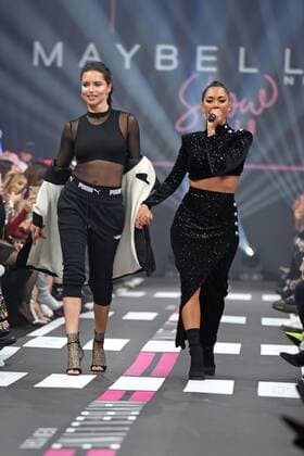 Adriana Lima Nicole Scherzinger at Maybelline New York Show during Berlin Fashion Week at the Postbahnhof on 17 01 2019