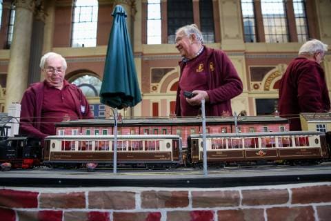 January 18, 2019 - London, United Kingdom - Enthusiasts and hobbyists are seen at the annual London Model Engineering Exhibition at Alexandra Palace, north London. Over 50 clubs and societies are exhibiting full spectrum of modeling from traditional model engineering, steam locomotives and traction engines through to the more modern gadgets including trucks, boats, aero planes and helicopters with nearly 2,000 models constructed by their members. London United Kingdom - ZUMAs197 20190118_zaa_s197_067 Copyright: xDinendraxHariax