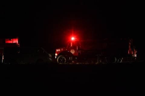 (190119) -- TLAHUELILPAN, Jan. 19, 2019 (Xinhua) -- MEXICO-HIDALGO-PIPELINE-EXPLOSION A fire truck is seen at the site of a pipeline explosion in the municipality of Tlahuelilpan, Hidalgo state, Mexico, Jan. 19, 2019. At least 20 people were killed and 54 others injured in a pipeline explosion in the central Mexican state of Hidalgo on Friday, local authorities said. (Xinhua Xin Yuewei) MEXICO-HIDALGO-PIPELINE-EXPLOSION 
