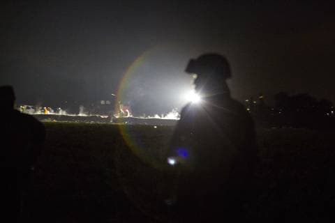 January 19, 2019 - Tlahuelipan, Hidalgo, MEXICO - A massive explosion in Tlahuelilpan, Hidalgo state, Mexico, Friday, January 18, 2019 engulfed people stealing fuel spilling from a pipeline ruptured by thieves in central Mexico killed several people and an unknown number were injured. Pemex workers work around the area of the explosion. Tlahuelipan MEXICO - ZUMAp124 20190119_zaa_p124_018 Copyright: xAntonioxNavax