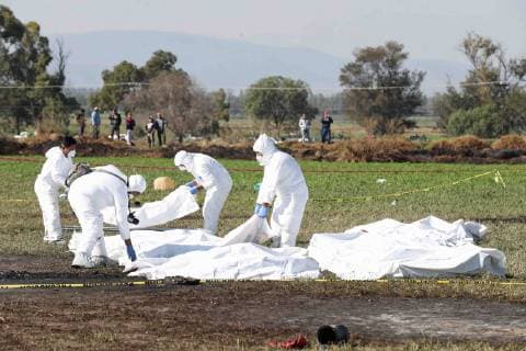 January 19 2019 EUM20190119NAC15 JPG TLAHUELILPAN Hgo ExplosionExplosion Pipeline January 19, 2019 Experts from the Attorney Generals Office of the Republic perform the removal of the bodies of people killed after the explosion in a Pemex pipeline in this community during the night of Friday So far 67 deaths and 75 injuries are recorded Photo Agency EL UNIVERSALValente RosasEELG  - ZUMAu78_ 20190119_zaf_u78_016 Copyright: xElxUniversalx