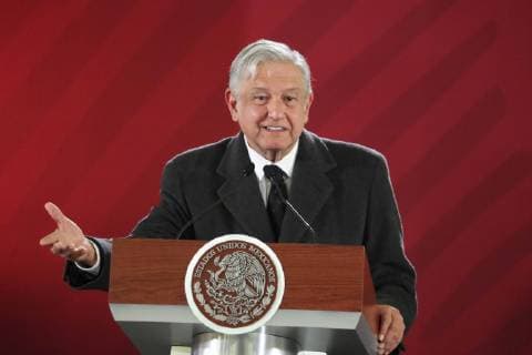 January 19, 2019 - EUM20190119NAC19.JPG.CIUDAD DE MEXICO.ExplosionExplosion-Hidalgo.- 19 de enero de 2019. El presidente Andres Manuel Lopez Obrador durante conferencia en Palacio Nacional la tarde de este sabado para dar un segundo parte de los hechos ocurridos luego de la explosion del ducto en la comunidad de Tlahuelilpan, Hidalgo. Foto: Agencia EL UNIVERSALAriel OjedaMAR.  - ZUMAu78_ 20190119_zaf_u78_099 Copyright: xElxUniversalx