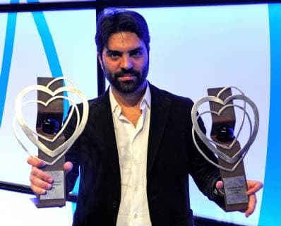 The 40 Max Ophüls Filmfestival ends on Saturday 19 01 2019 with the grand award ceremony at the Saarbrücken E Werk Im Bild Francesco Rizzi receives the film prize of the Saarland Prime Minister for best direction and the Fritz Raff screenplay prize for his film Cronofobia. bub