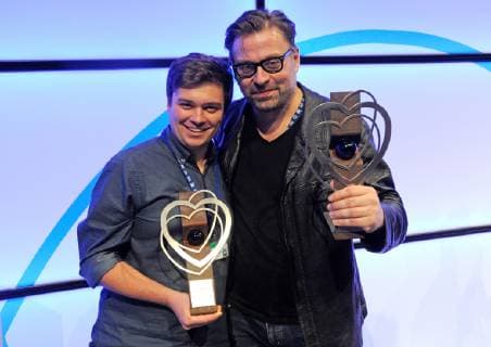 The 40 Max Ophüls Filmfestival ends on Saturday 19 01 2019 with the grand award ceremony in Saarbrückens E Werk Im Bild v l The audience award for best short film goes to Johannes Bachmann for Stilles Land gutes Land and the audience award for best medium-length film goes to Albert Meisl for Die Schwingen des Geistes bub