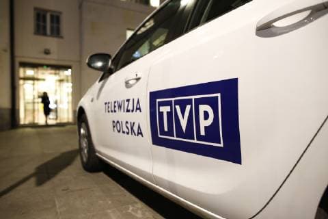 January 22, 2019 - Warsaw, Poland - A car belonging to state run broadcaster TVP is seen in front of it s headquarters in Warsaw, Poland on January 22, 2019. TVP has been accused of biased coverage in it s news programmes and of creating an atmostphere that enabling hate speech and slander towards political opponents of the current conservative led government. Warsaw Poland  - ZUMAn230 20190122_zaa_n230_403 Copyright: xJaapxArriensx