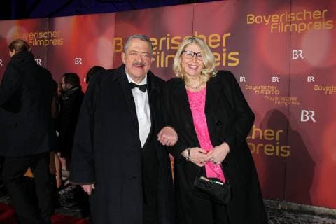 Joseph Hannesschlaeger with wife Bettina Hannesschlaeger Award of the Bavarian Film Prize 2019 in the Prinzrengententheater in Munich on 25 01 2018