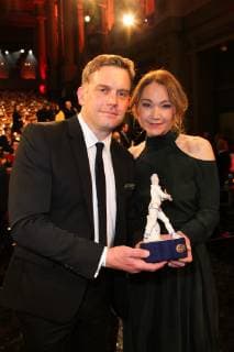 Sebastian Bezzel and Lisa Maria Potthoff Award of the Bavarian Film Prize 2019 in the Prinzrengententheater in Munich on 25 01 2018