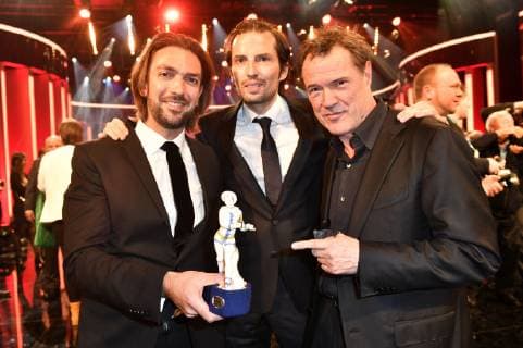 Max Wiedemann Quirin Berg and Sebastian Koch at the award ceremony of the 40 Bavarian Film Prize 2018 in the Prinzregententheater Munich 25 01 2019 Foto:xF.xKernx xFuturexImage