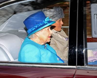 HM Queen Elizabeth II attends the St. Mary Magdalene Church Sunday morning service, in Sandringham, Norfolk, on January 27, 2019. 