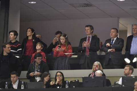 The Crown Prince Family and Prime Minister Finale between Denmark Norway in Boxen Herning Sunday 27 January 2019 Herning Denmark,  Copyright: LiselottexSabroex cop108 spdk20190127-172901-L