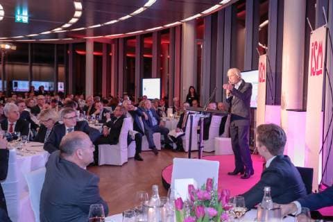 Prizewinner Dr Hermann Buehlbecker sole owner LAAMBERTZ at the ISM Award ceremony in Skytower at Koelnmesse