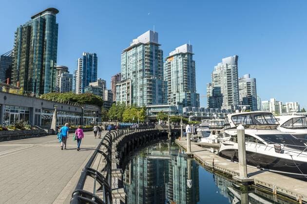 High-rise buildings on the promenade at the marina Coal Harbour Vancouver British Columbia Canada North America Copyright: imageBROKER/MoritzxWolf iblmmw04824087.jpg
