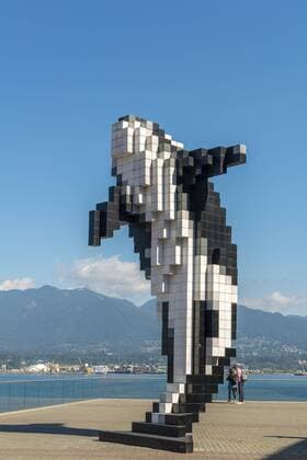 Sculpture Digital Orca Jack Poole Plaza Vancouver British Columbia Canada North America Copyright: imageBROKER/MoritzxWolf iblmmw04824098.jpg