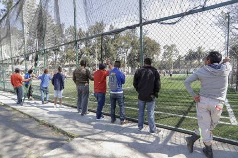 Mexiko, Migranten aus Zentralamekrika in Hidalgo January 29, 2019 - EUM20190129SOC07.JPG.CIUDAD DE MEXICO MigrationMigracion-Centroamericanos.- Migrantes centroamericanos conviven, por segundo dia, durante su estancia en el albergue instalado la Ciudad Deportiva, al oriente de esta capital, el martes 29 de enero de 2019. Foto: Agencia EL UNIVERSALLuis CortesEVZ  - ZUMAu78_ 20190129_zaf_u78_025 Copyright: xElxUniversalx