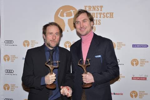 Ernst Lubitsch Prize Award Bjarne Maedel Lars Eidinger at the Ernst Lubitsch Prize Award by the Club der Filmjournalisten Berlin e V at the Kino Babylon in Berlin on 30 01 2019