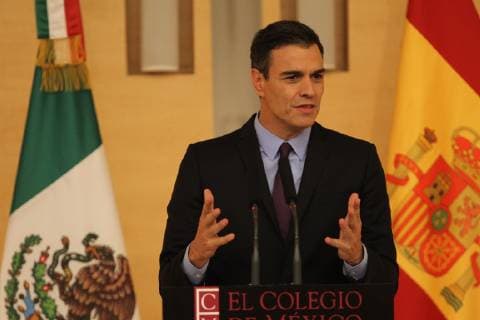 Spanish Prime Minister Pedro Sanchez speaks during an act at the Colegio de Mexico, the academic institution founded in 1938 by the Mexican president Lazaro Cardenas to welcome intellectuals and republican artists who fled the Spanish Civil War, in Mexico City, Mexico, 30 January 2019. Spanish Prime Minister Pedro Sanchez in Mexico !ACHTUNG: NUR REDAKTIONELLE NUTZUNG!  Copyright: xMarioxGuzmánx AME6225 20190131-636845054865566100