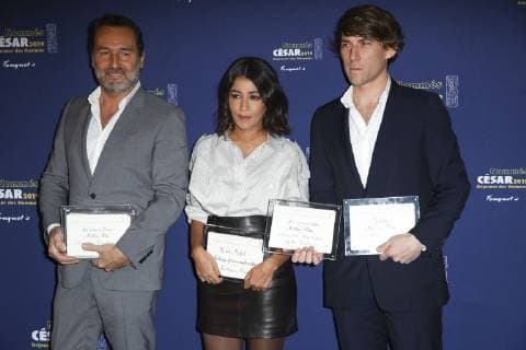 Gilles Lellouche Leila Bekhti Hugo Selignac ( Meilleur Premier Film pour Le Grand Bain ) CELEBRITES : Dejeuner des nommes - Cesar 2019 - 03 02 2019 GwendolineLeGoff Panoramic 