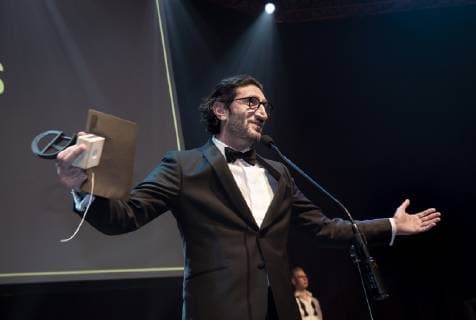 Fares Fares receives a Robert for best male supporting role for his role in the film Journal 64 at the ceremony in Copenhagen Harbor Sunday February 3, 2019 Copenhagen Denmark,  Copyright: Scanpix LiselottexSabroex COP102 spdk20190203-194109-L