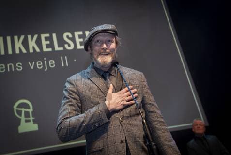 Lars Mikkelsen receives a Robert for best male lead in a television series for his role in the Lords Roads II at the Robert awards ceremony in Copenhagen Harbor Sunday February 3, 2019 Copenhagen Denmark,  Copyright: Scanpix LiselottexSabroex COP102 spdk20190203-200005-L