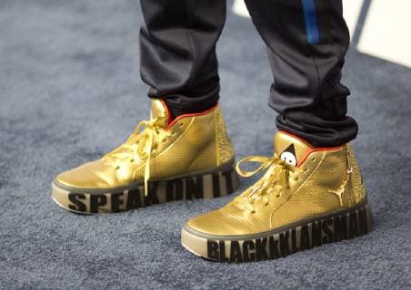 View of the shoes of US director Spike Lee at the lunch for the nominees of the 91 Oscar ceremony, in Beverly Hills, California, USA, 4 February 2019. Lunch of Oscar nominees !ACHTUNG: NUR REDAKTIONELLE NUTZUNG!  Copyright: xARMANDOxARORIZOx AME8385 20190205-636849230414444671
