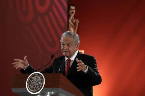 Mexiko, Pressekonferenz von Präsident Obrador February 5, 2019 - EUM20190205NAC03.JPG.CIUDAD DE MEXICO Presidency Presidencia-AMLO.- El presidente de Mexico, Andres Manuel Lopez Obrador, durante su conferencia matutina este martes 5 de febrero de 2019 en el Palacio Nacional. Foto: Agencia EL UNIVERSAL Garcia EVZ  - ZUMAu78_ 20190205_zaf_u78_002 Copyright: xJuanxCarlosxReyesx